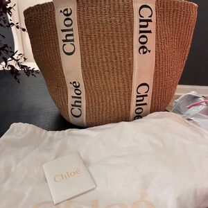Chloé Woody Straw Tote Bag